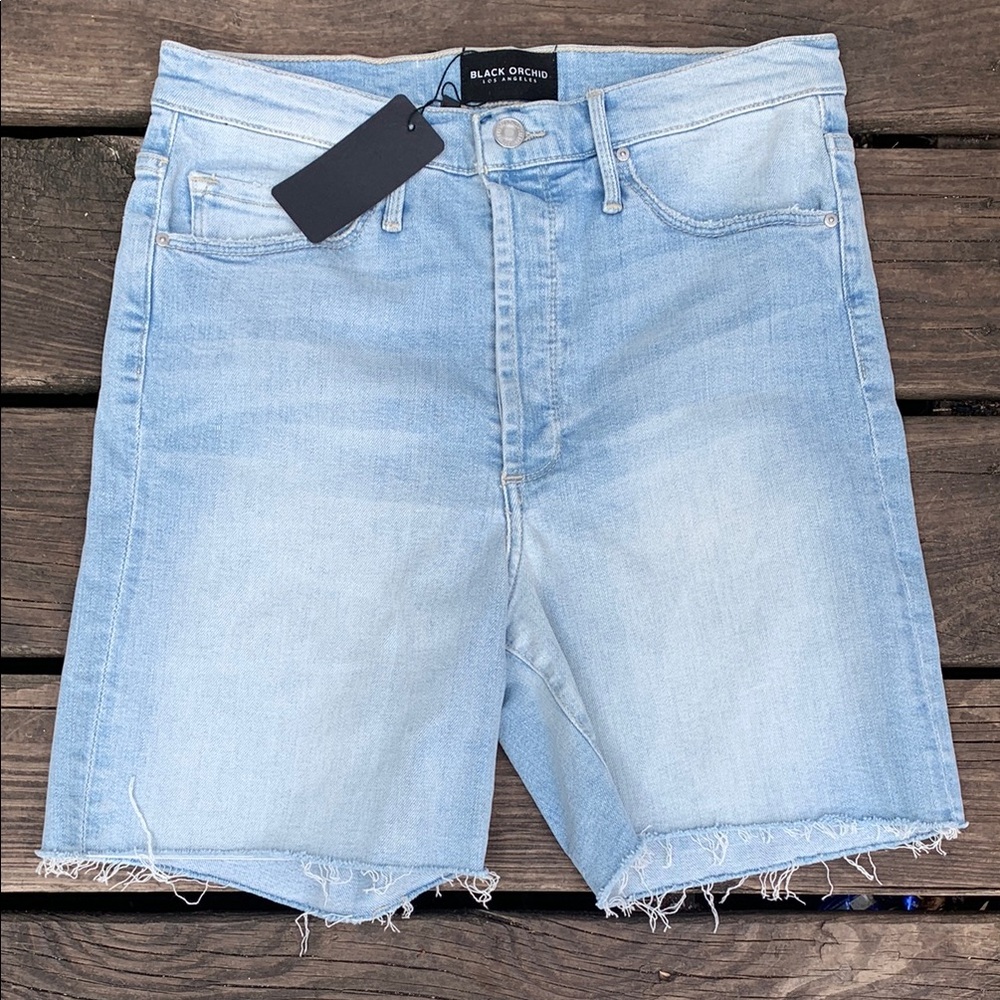 Black Orchid Light Blue Denim Shorts